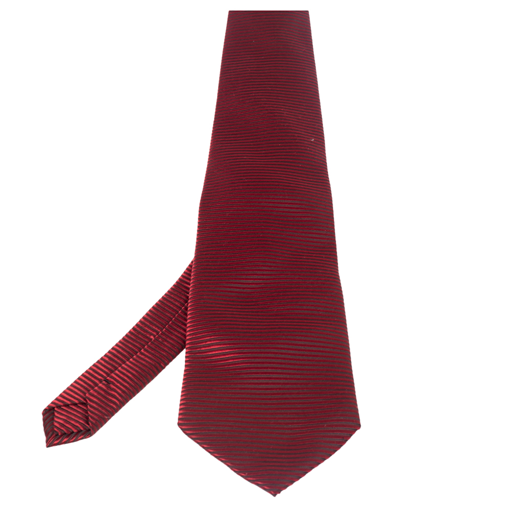 Neckties  The Luxury Closet Giorgio Armani Vintage Red Striped Jacquard Silk Traditional Tie