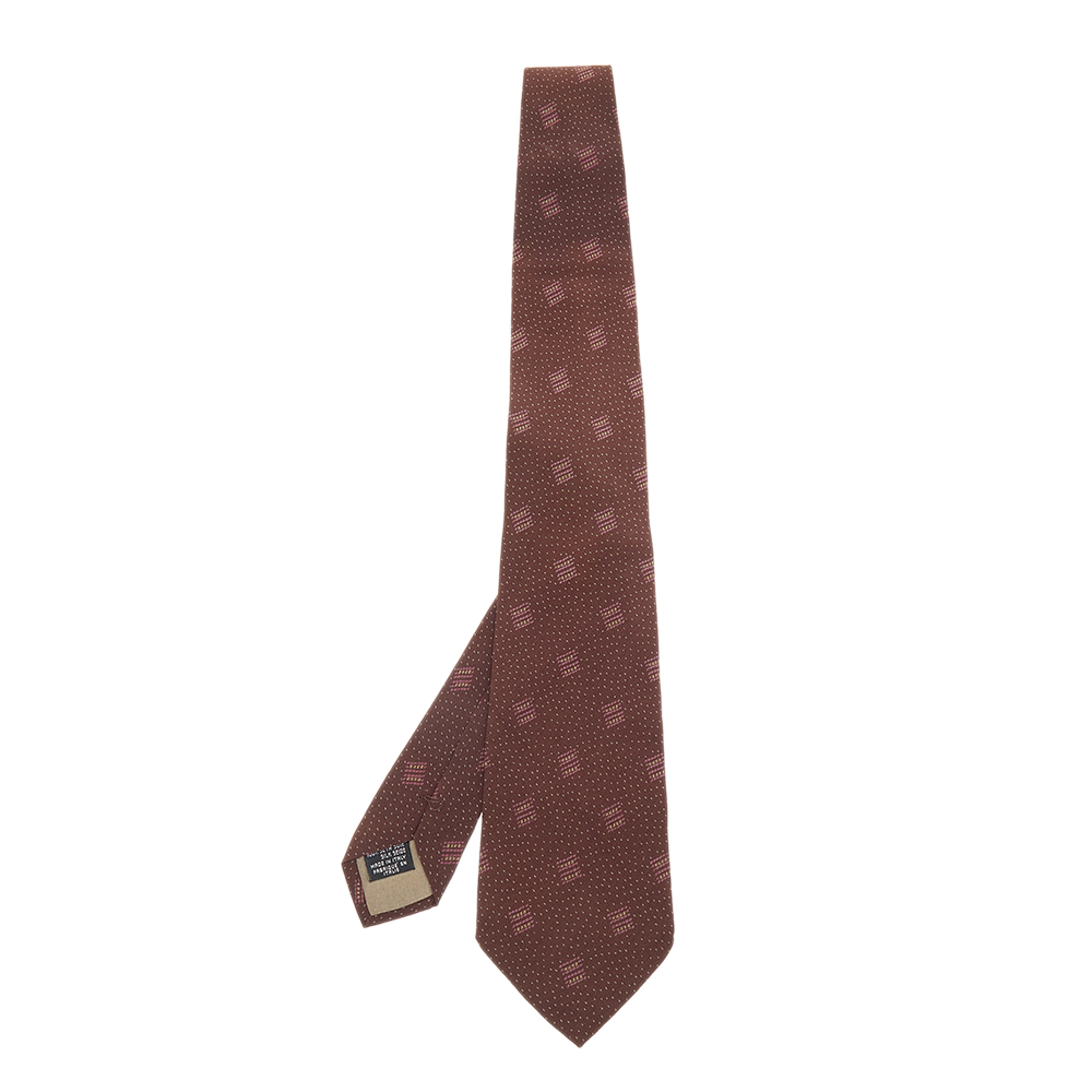 Neckties  The Luxury Closet Giorgio Armani Brown Printed Silk Tie