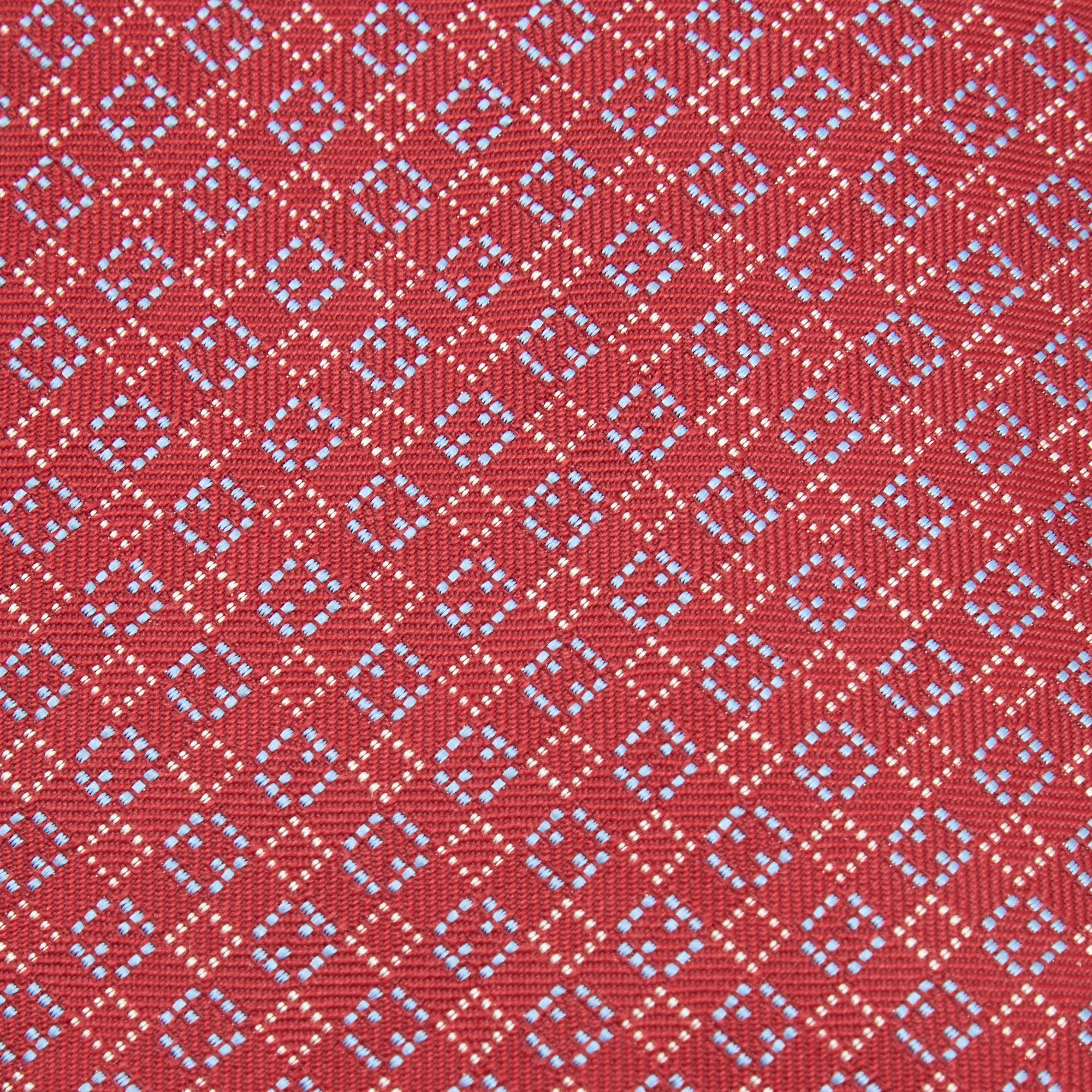 Neckties Hermes Red Diamond Pattern Silk Tie