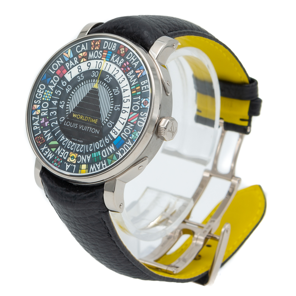 Louis Vuitton Black Titanium Escale Worldtime Men's Wristwatch 41MM