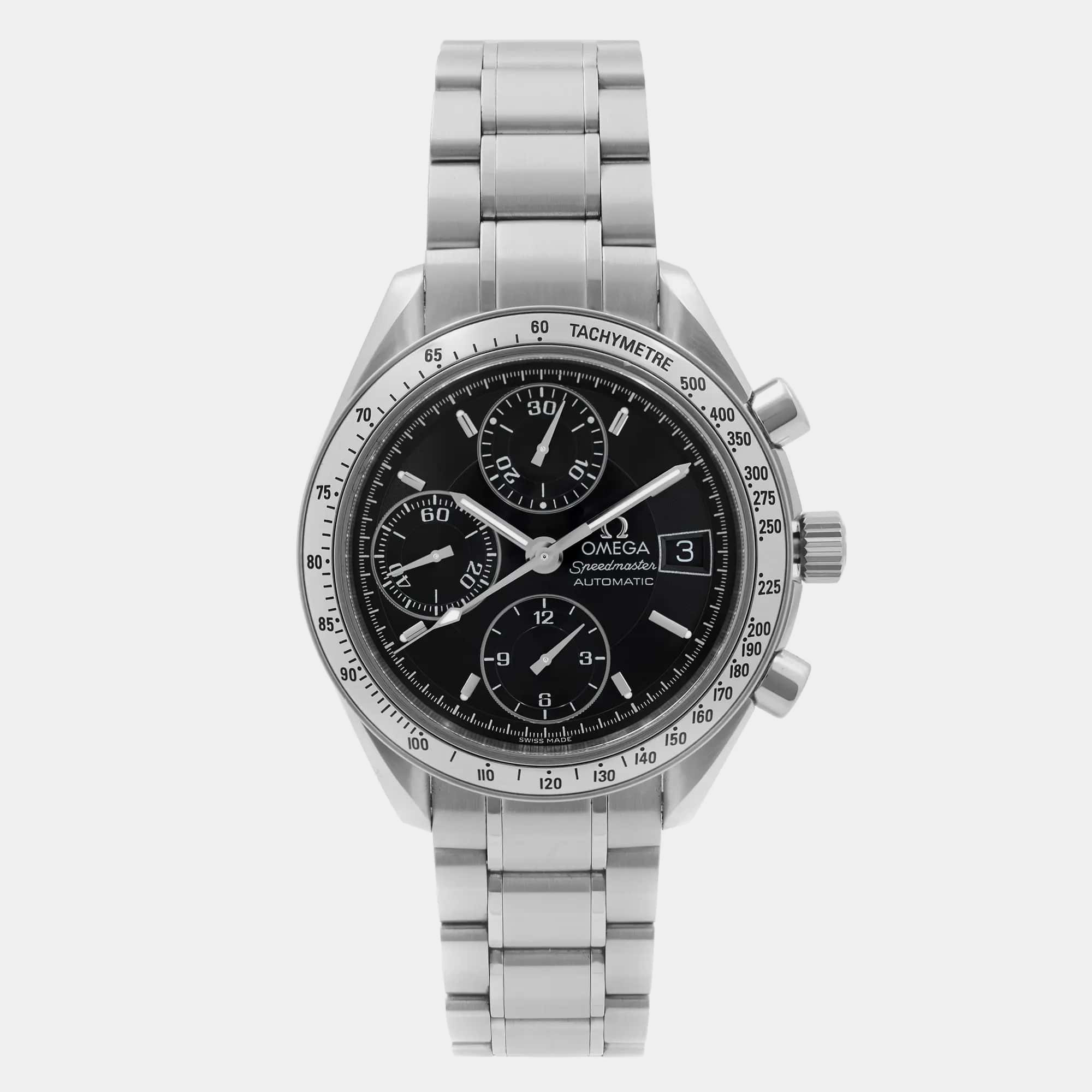 Watches  The Luxury Closet Omega Black Stainless Steel Speedmaster 3513.50.00 Automatic Men's Wristwatch 39 mm