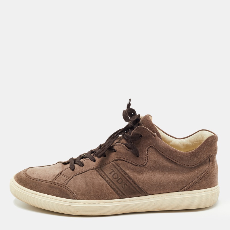 Tod's Brown Suede Low Top Sneakers Size 41.5