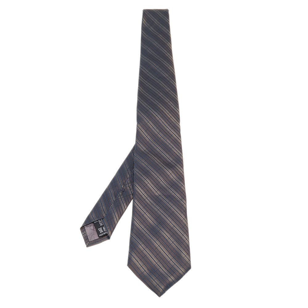 Neckties Valentino Brown Striped Silk Tie