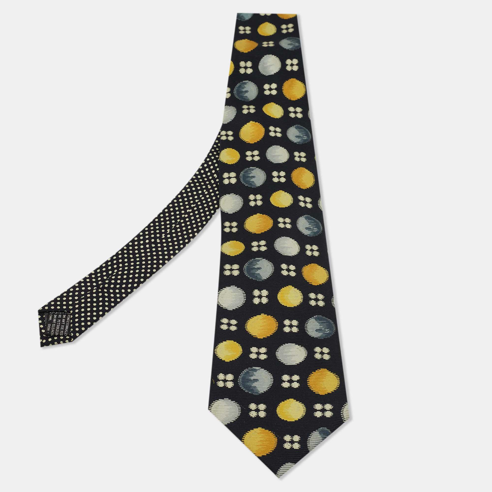 Neckties  The Luxury Closet Gianni Versace Black Printed Textured Silk Tie