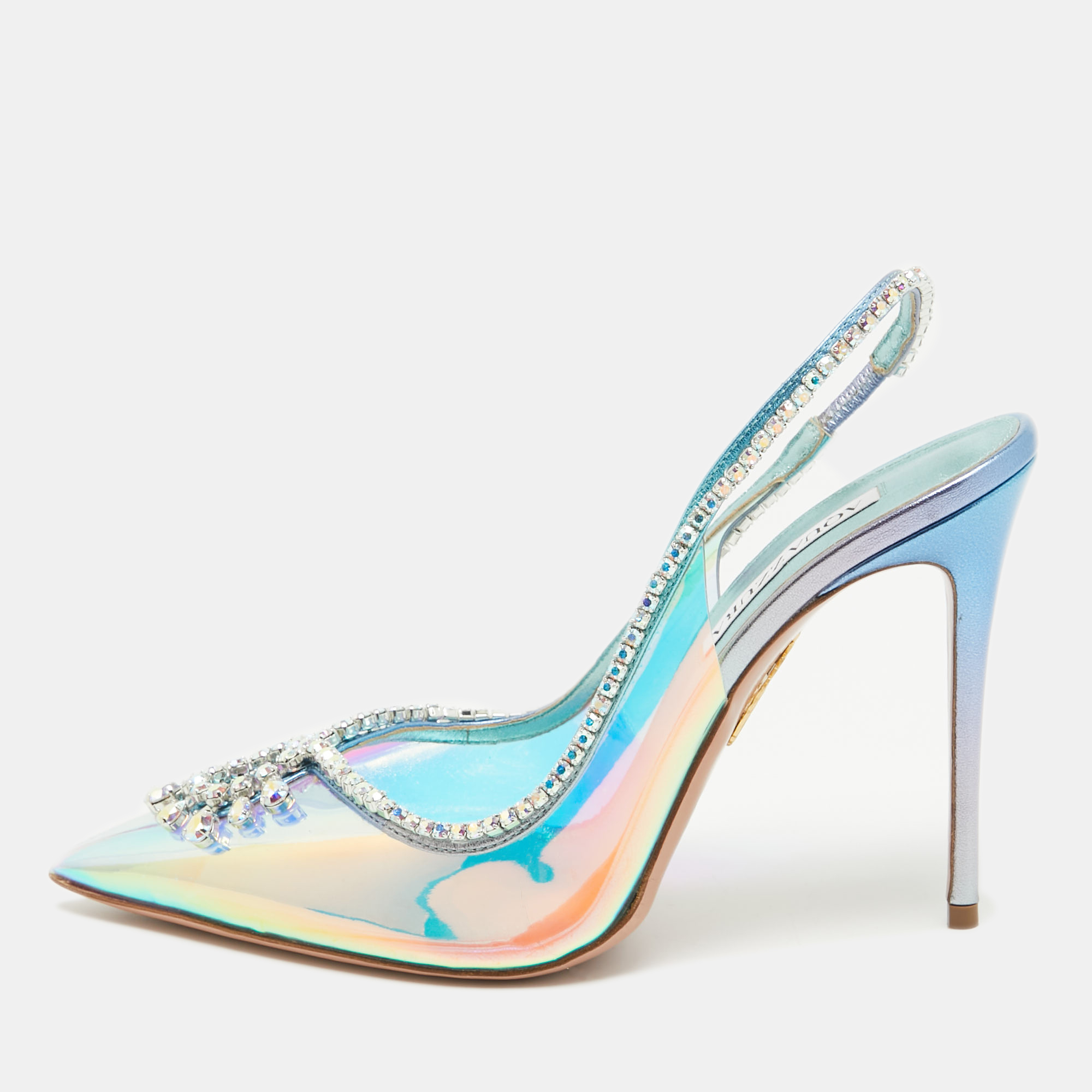 Aquazzura Iridescent PVC and Leather Seduction Pumps Size 40.5