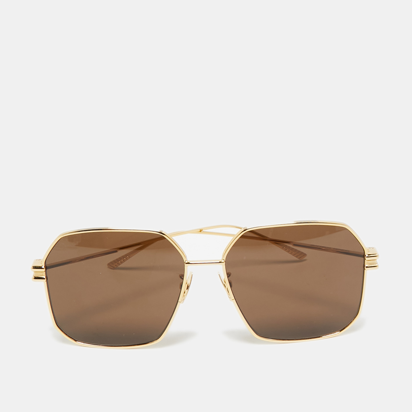 Bottega Veneta Black/Gold Tone BV1047S Square Sunglasses