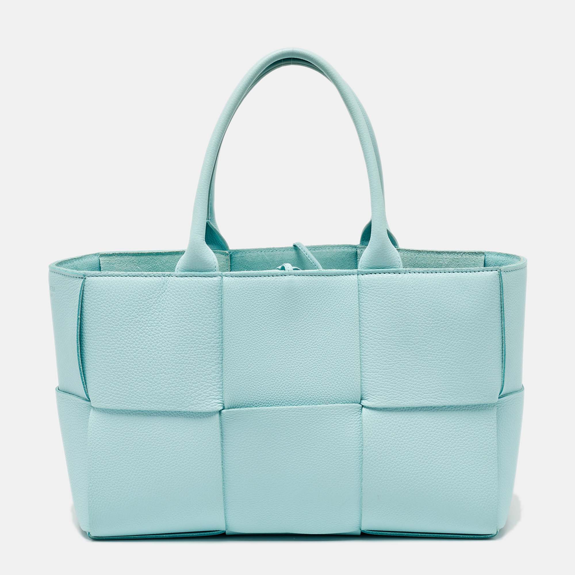 Bottega Veneta Light Blue Leather Small Arco Tote