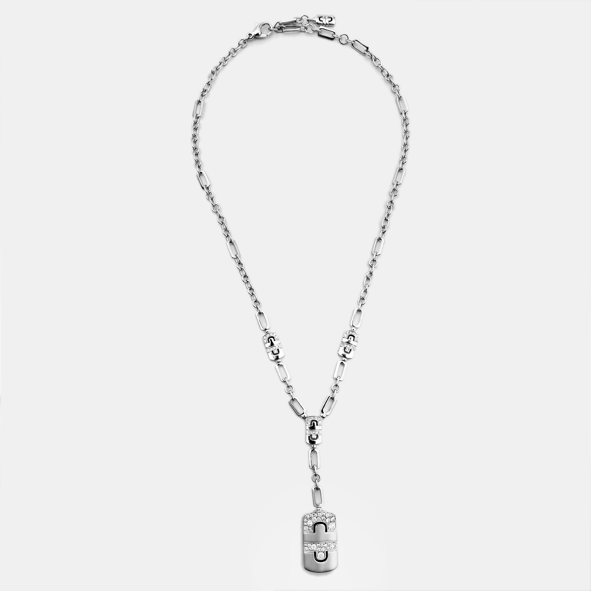   The Luxury Closet Bvlgari Parentesi Diamond 18k White Gold Necklace