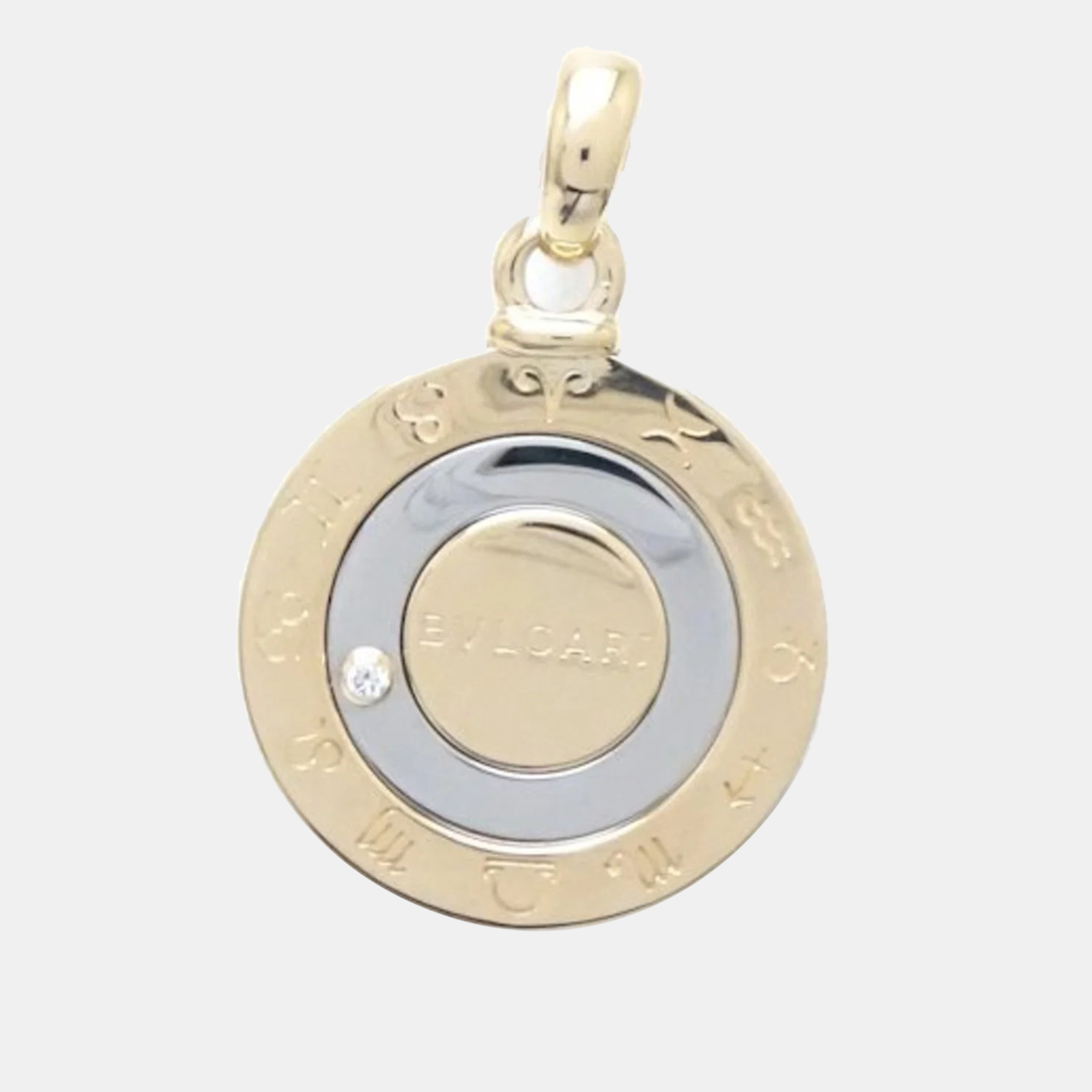 Necklaces  The Luxury Closet Bvlgari 18K Yellow Gold and Dimaond Horoscope Pendant