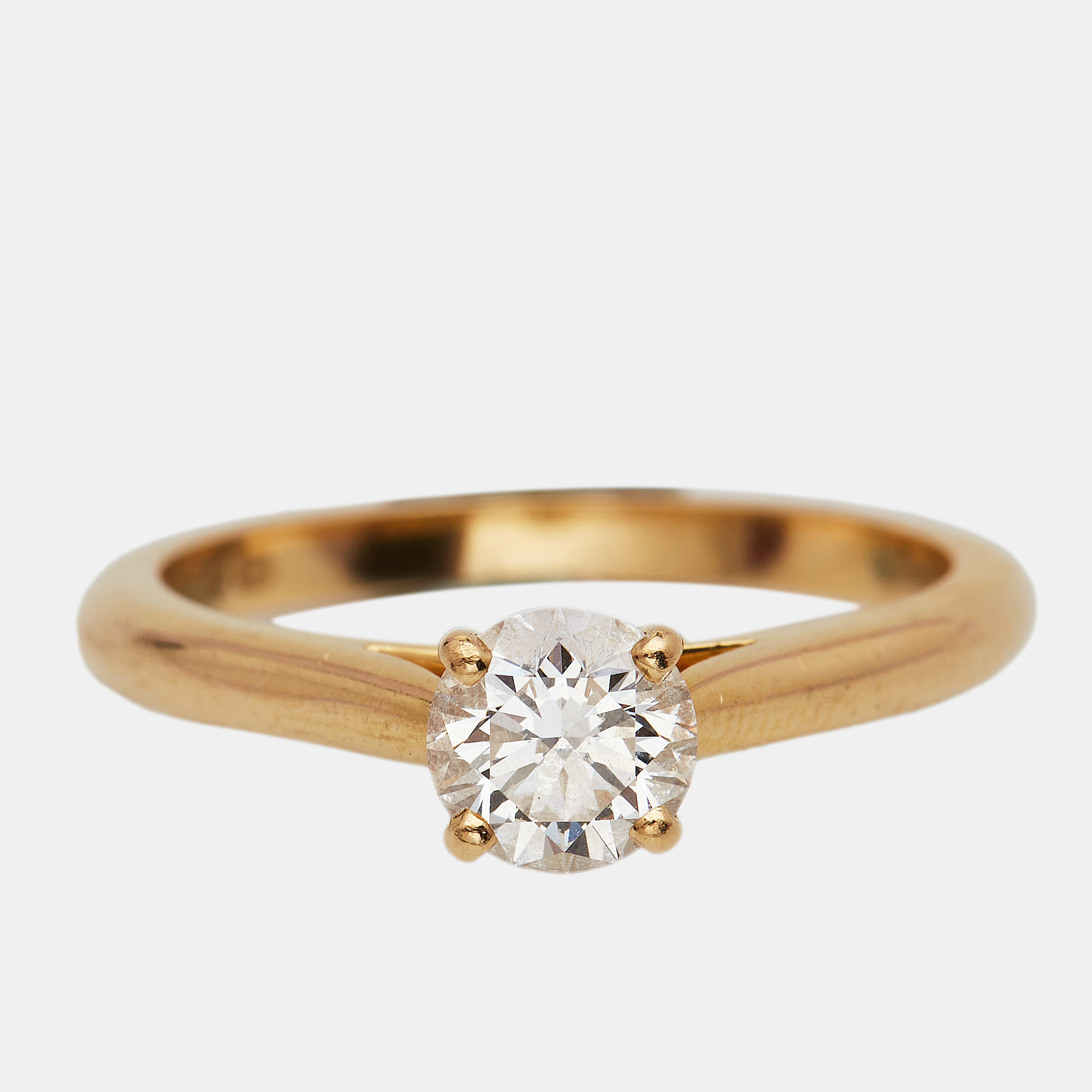  Cartier 1895 Diamond 18k Yellow Gold Solitare Ring Size 51