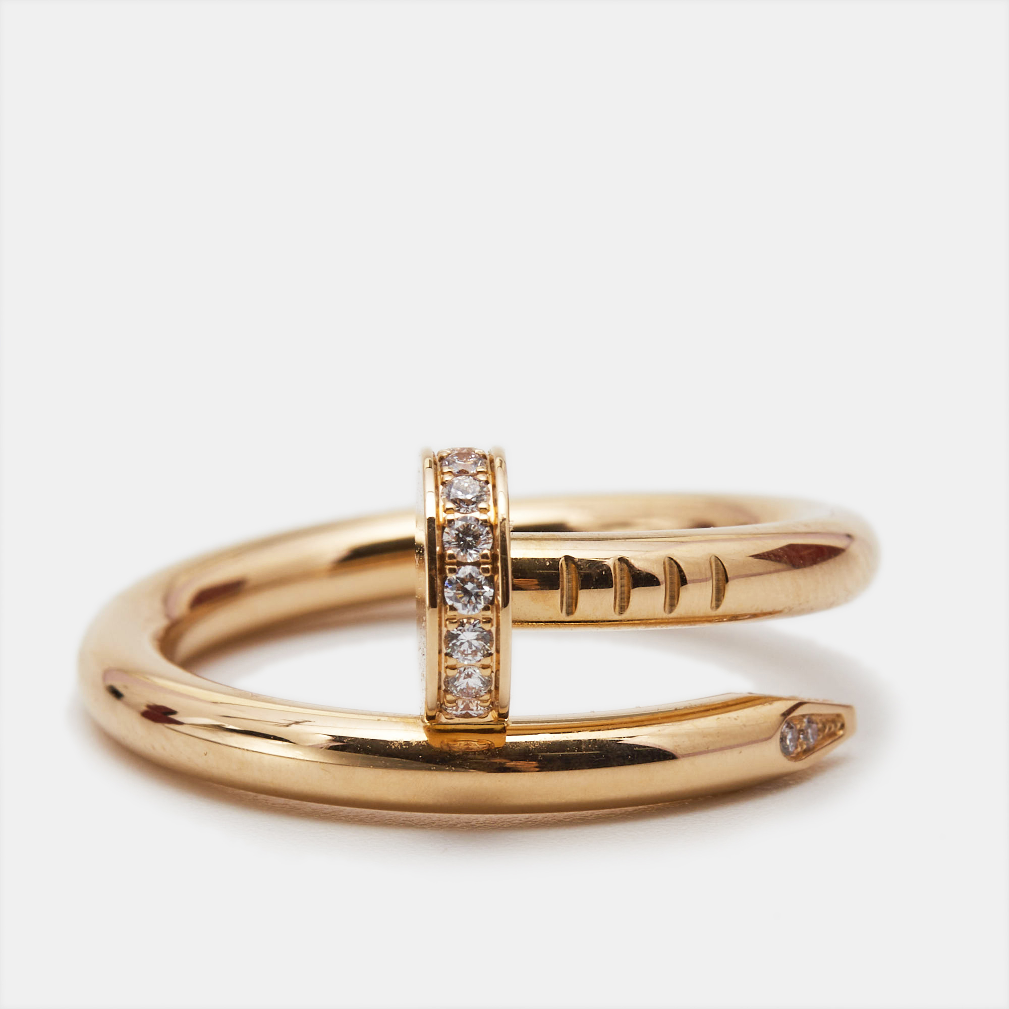  Cartier Juste Un Clou Diamonds 18k Yellow Gold Ring Size 52