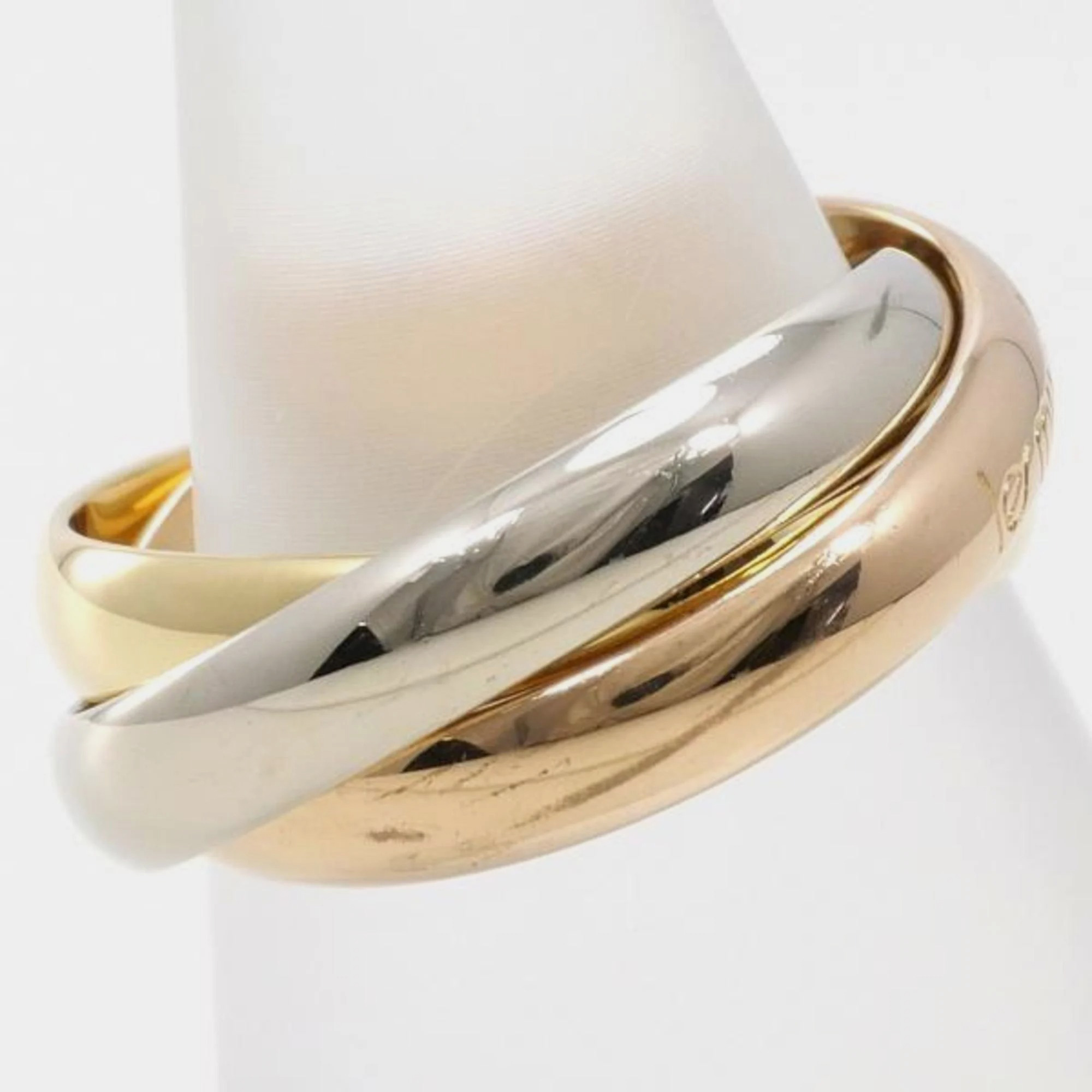   The Luxury Closet Cartier 18K Yellow Gold, Rose Gold, White Gold Trinity Band Ring EU 51
