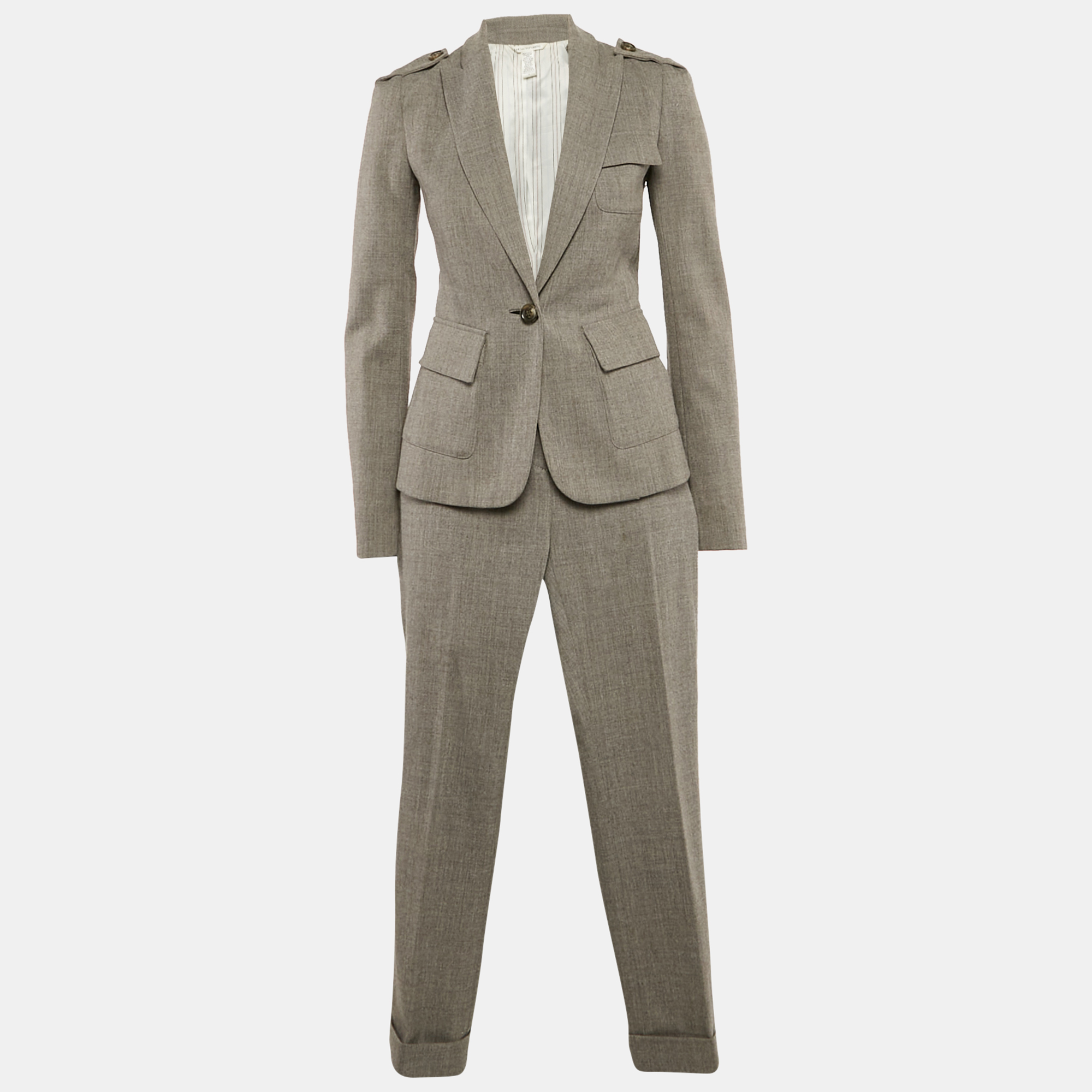   The Luxury Closet Diane von Furstenberg Grey Wool Pants Suit S