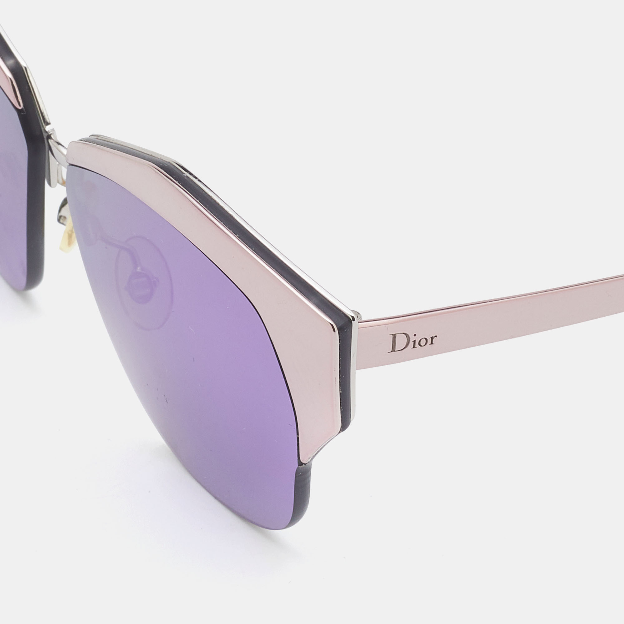 Dior Mirrored Blue & Green / Rose Metal Tone I24TE Geometric Sunglasses