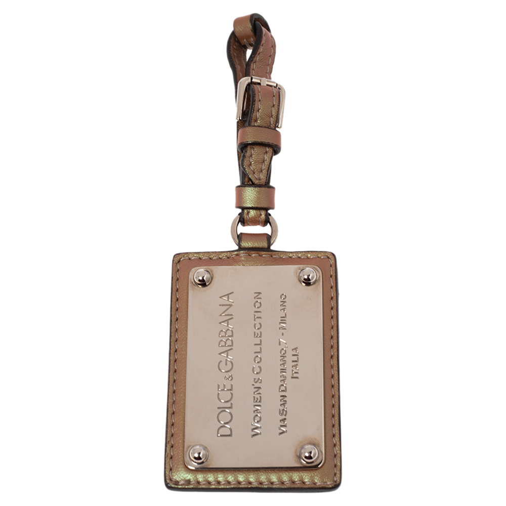 Luggage Accessories  The Luxury Closet Dolce & Gabbana Multicolor Iridescent Leather Luggage Tag