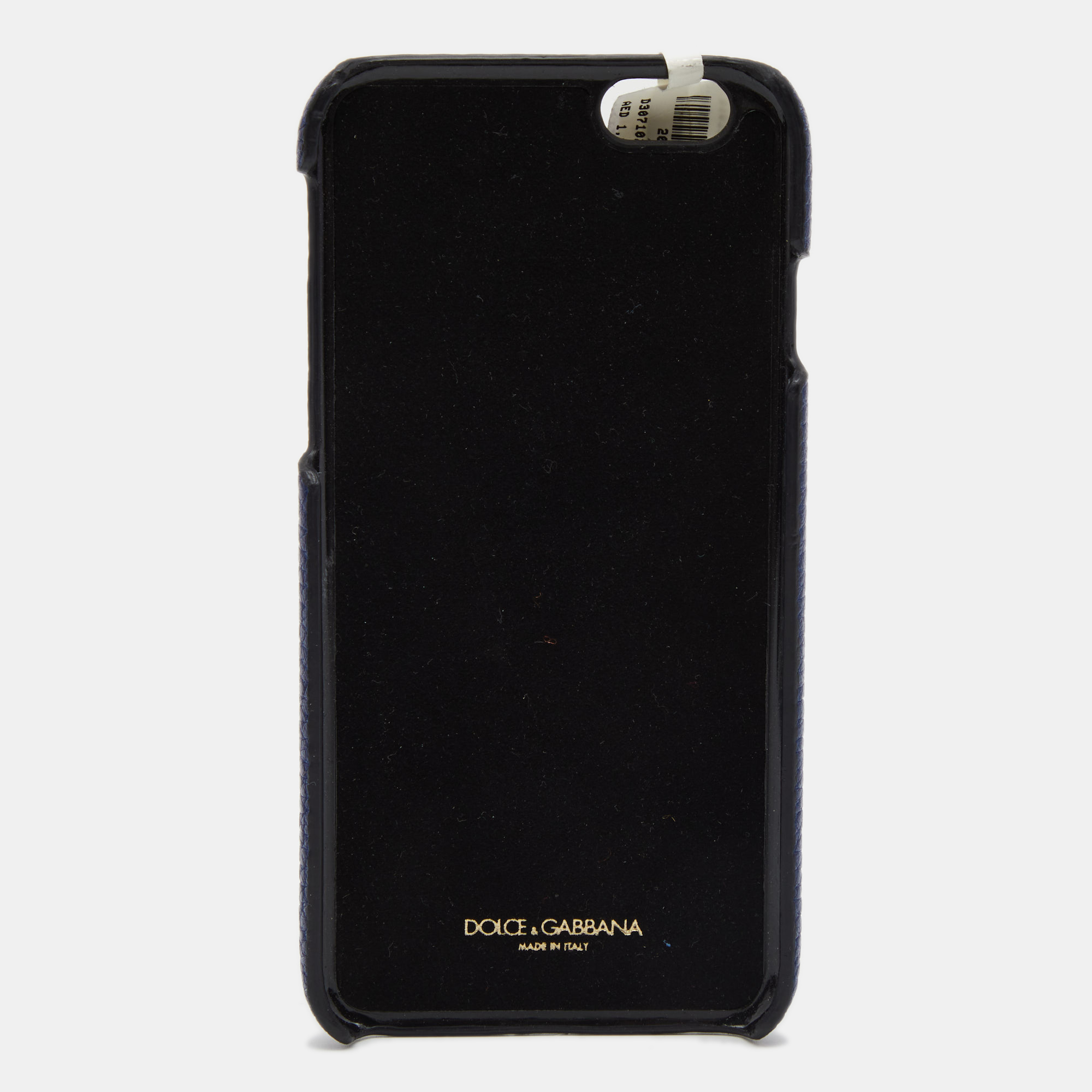 Mobile Phone Cases  The Luxury Closet Dolce & Gabbana Blue Leather Embellished iPhone 6 Cover