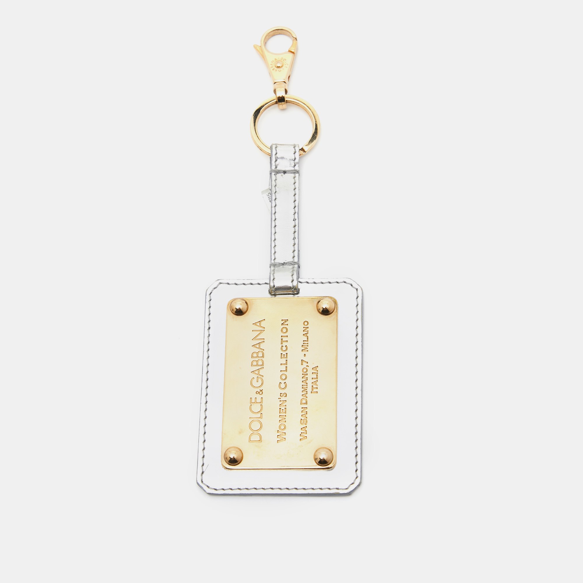 Luggage Accessories Dolce & Gabbana Two Tone Logo Plaque Keyring