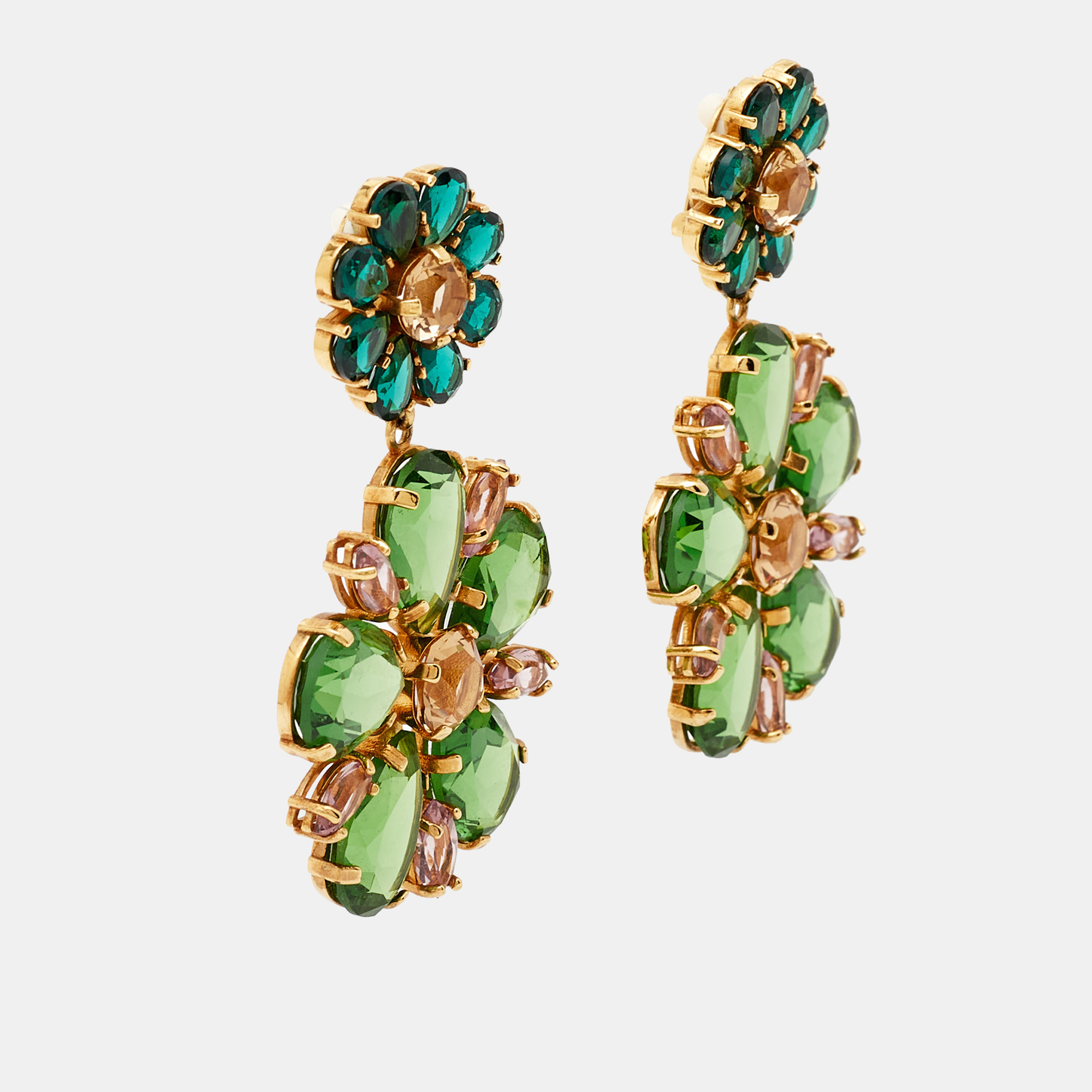 Jewelry Dolce & Gabbana Crystals Gold Tone Earrings