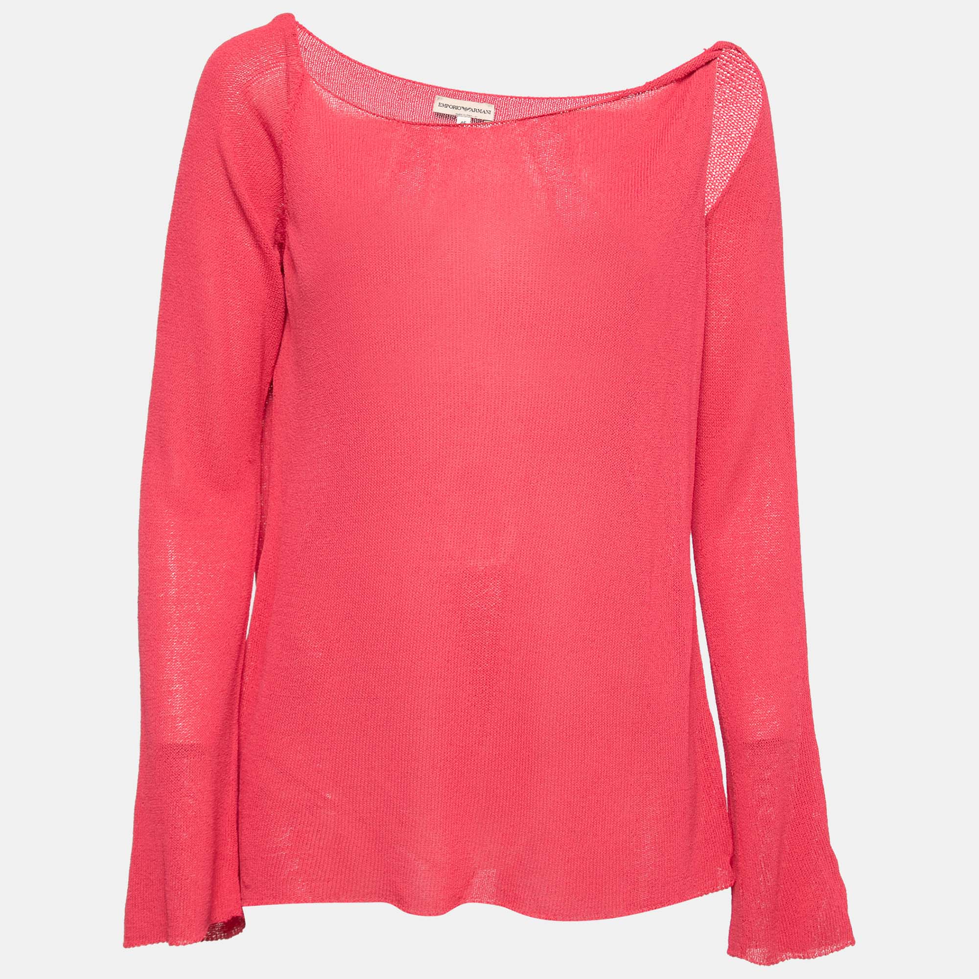 Emporio Armani Vintage Pink Cut Out Detail Blouse L