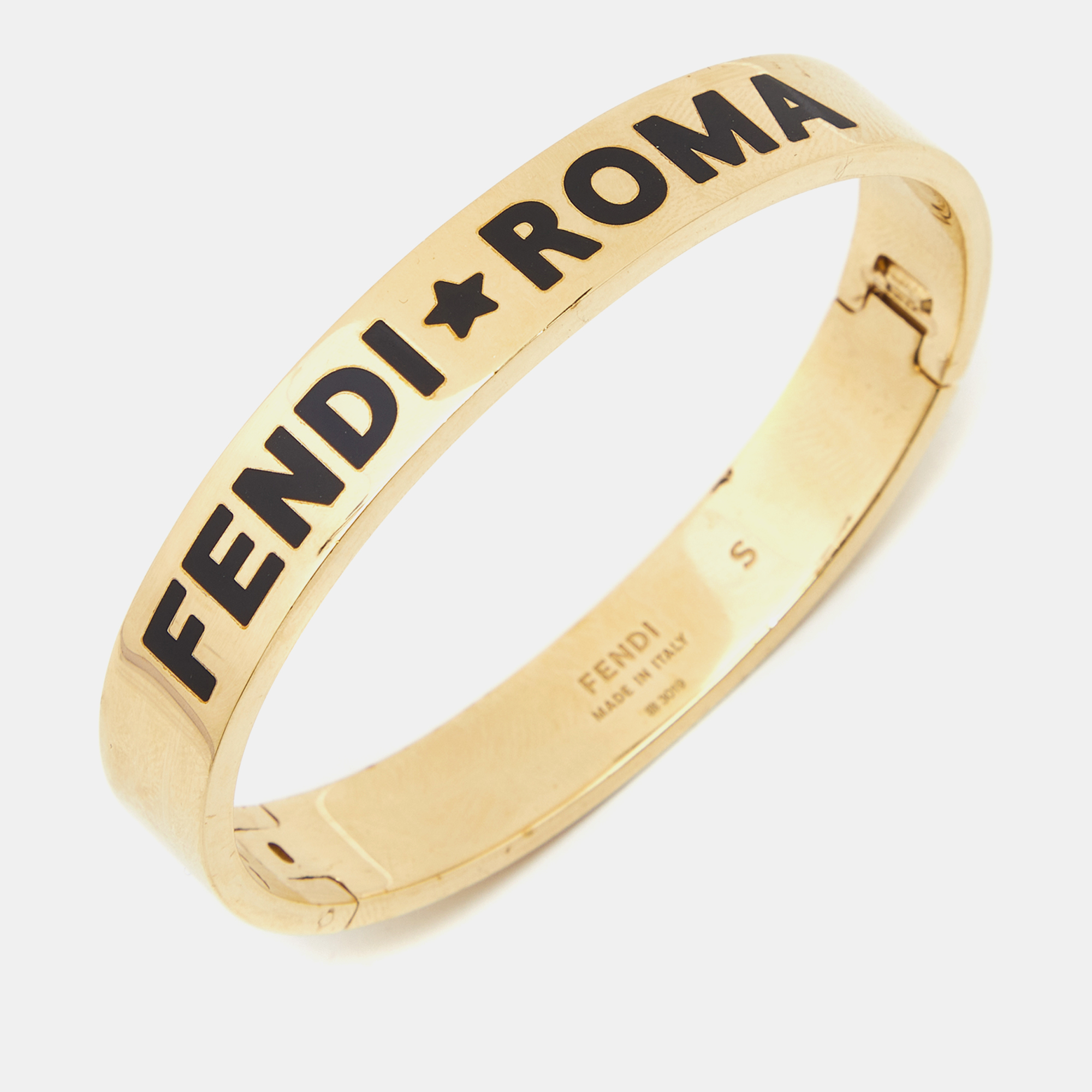 Jewelry Fendi Roma Gold Tone Bangle Bracelet