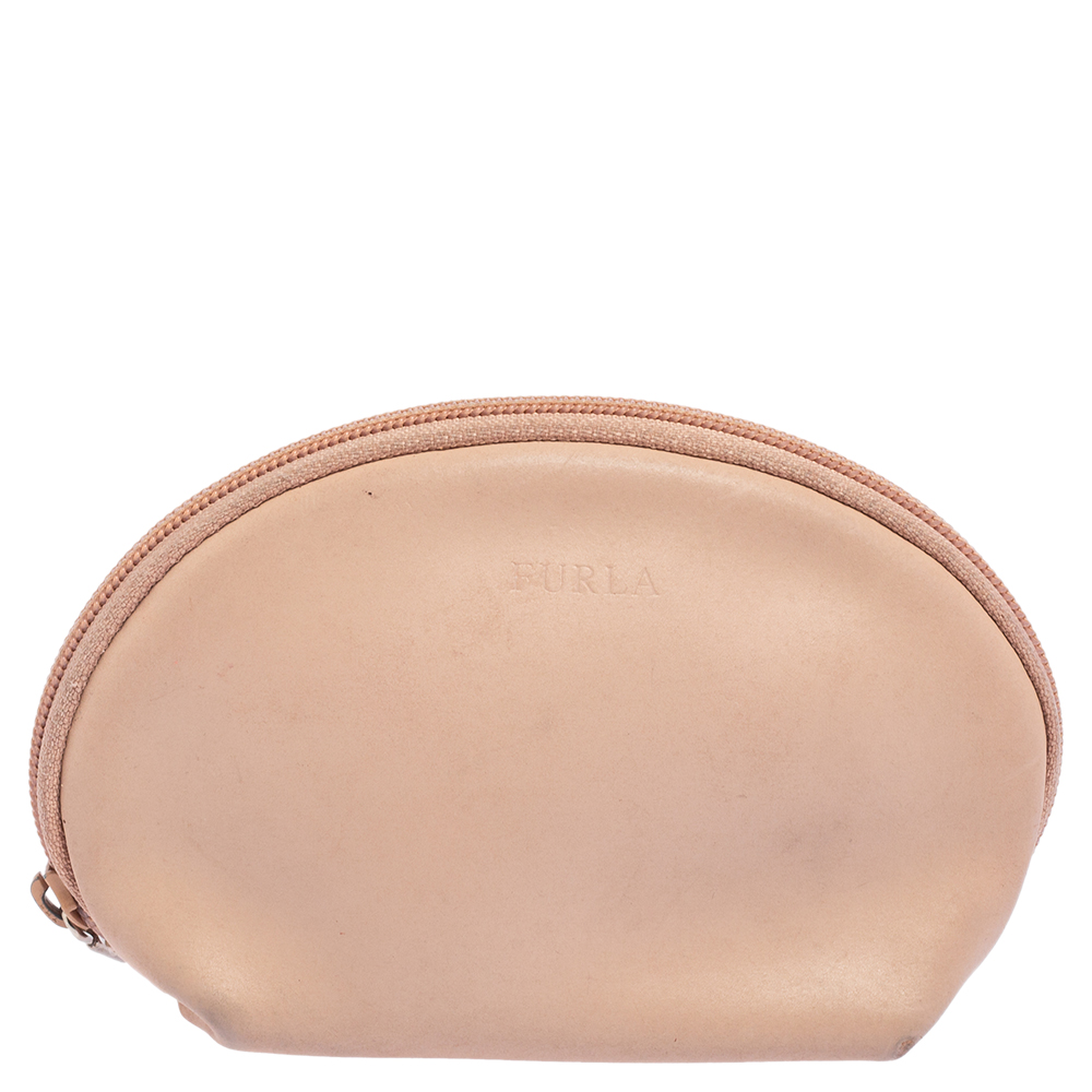 Luggage Accessories Furla Beige Leather Cosmetic Pouch