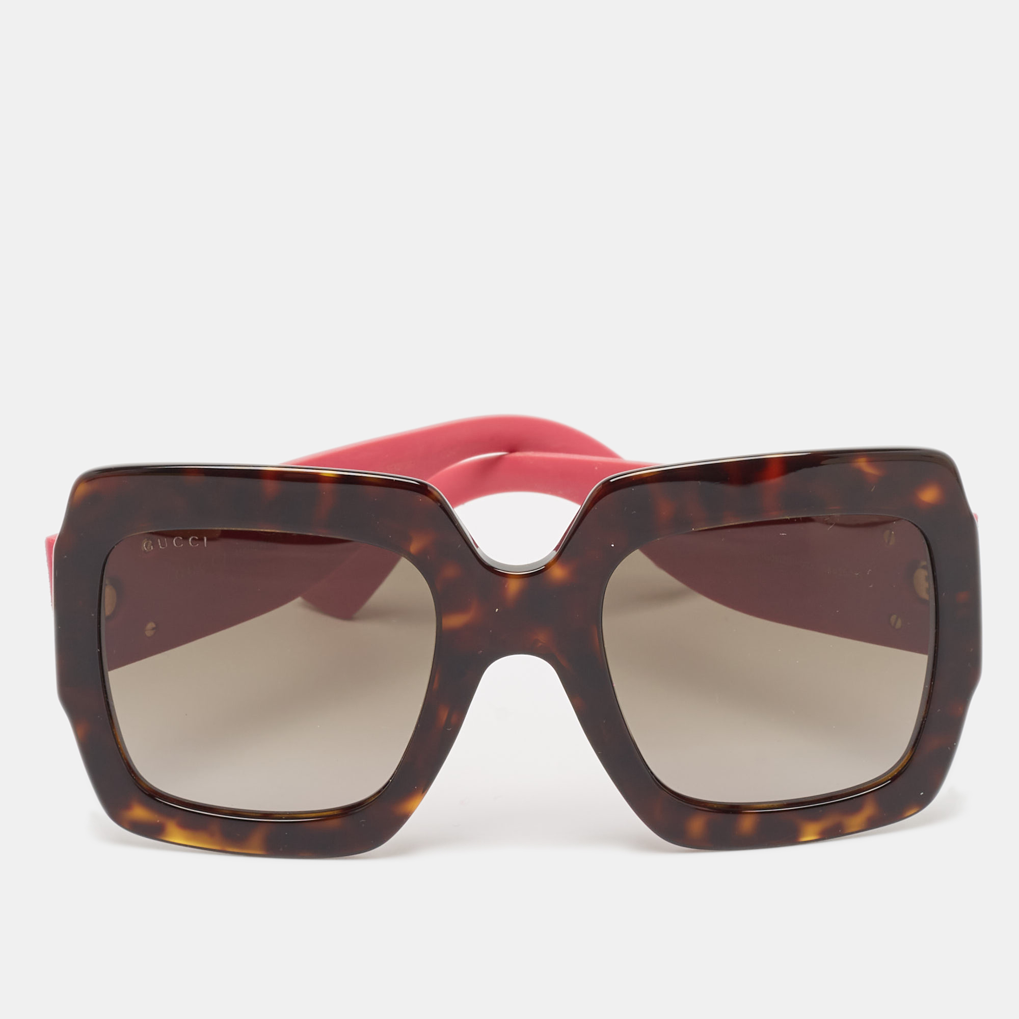 Gucci Brown/Pink Gradient GG102S Square Sunglasses