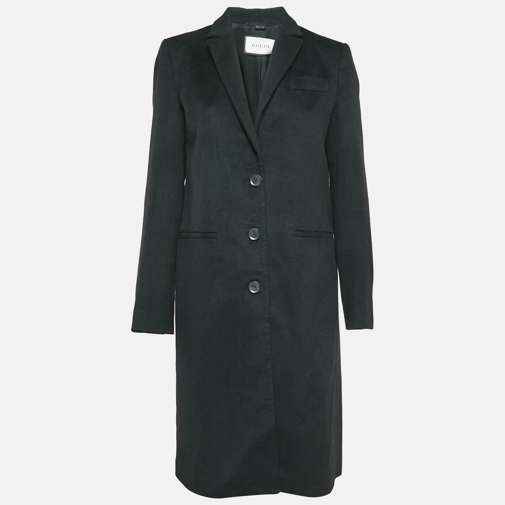 Gucci Black Wool Chester Coat M