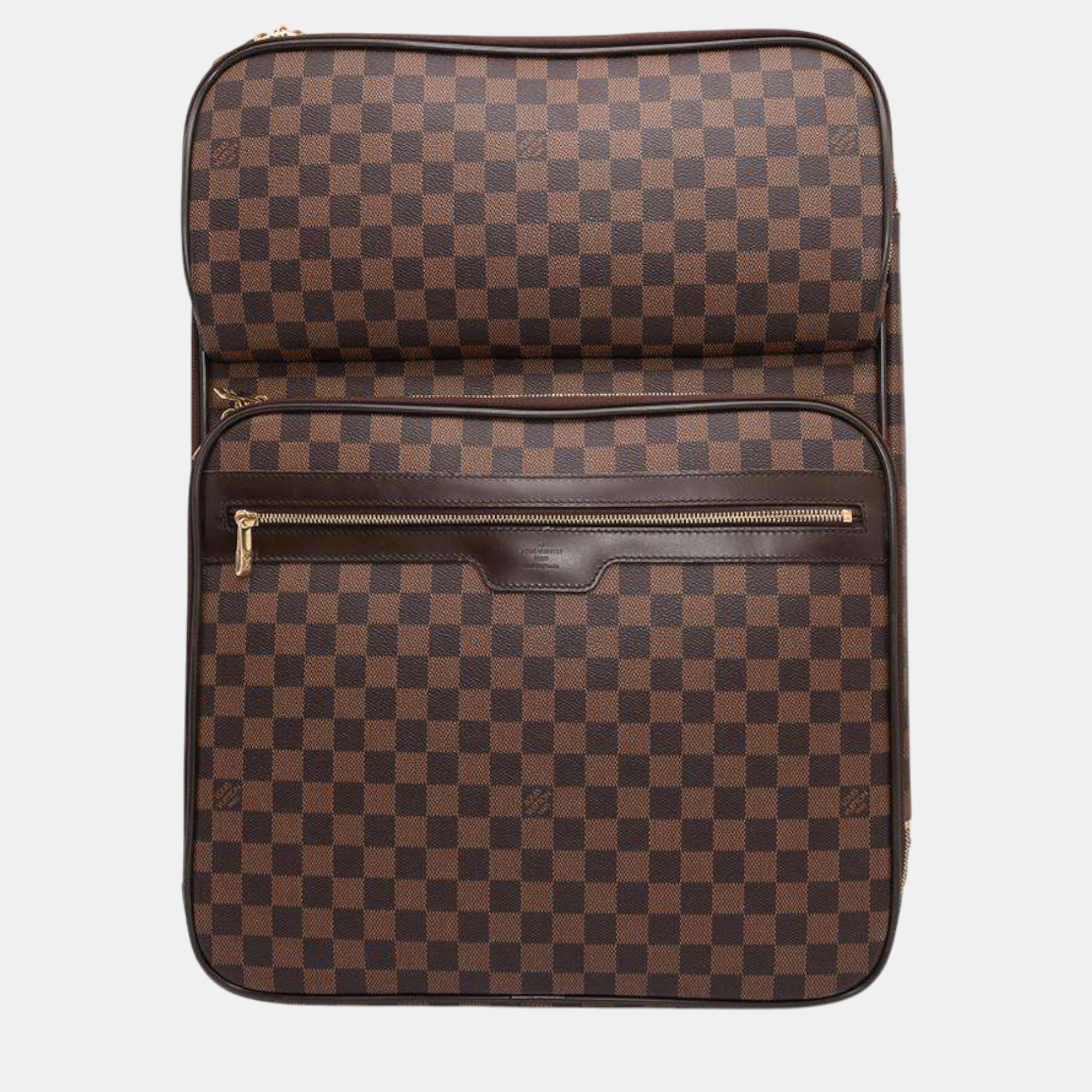 Suitcases Louis Vuitton Brown Damier Ebene Canvas Pegase bag Size 55