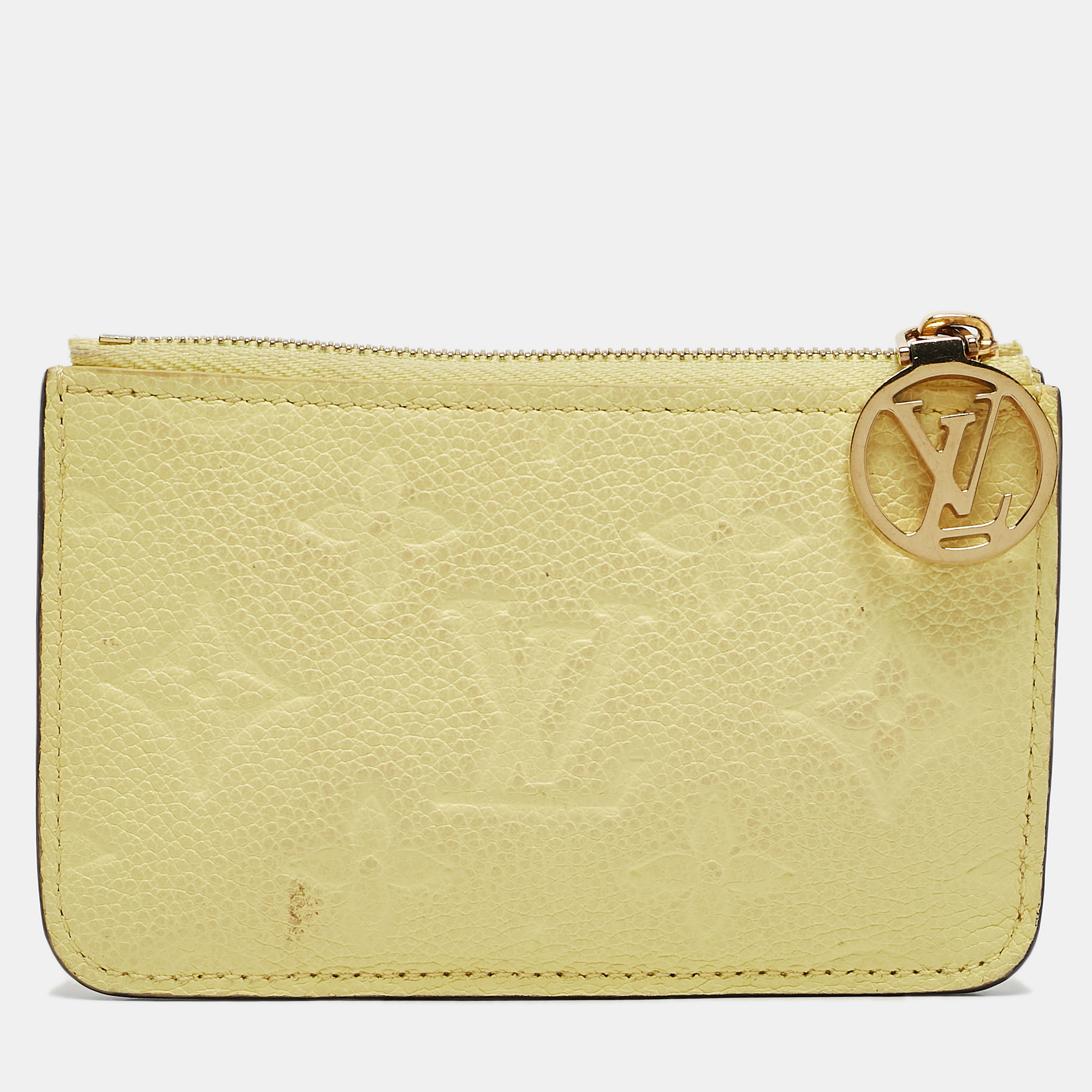 Louis Vuitton Jaune Monogram Empreinte Leather Romy Card Holder