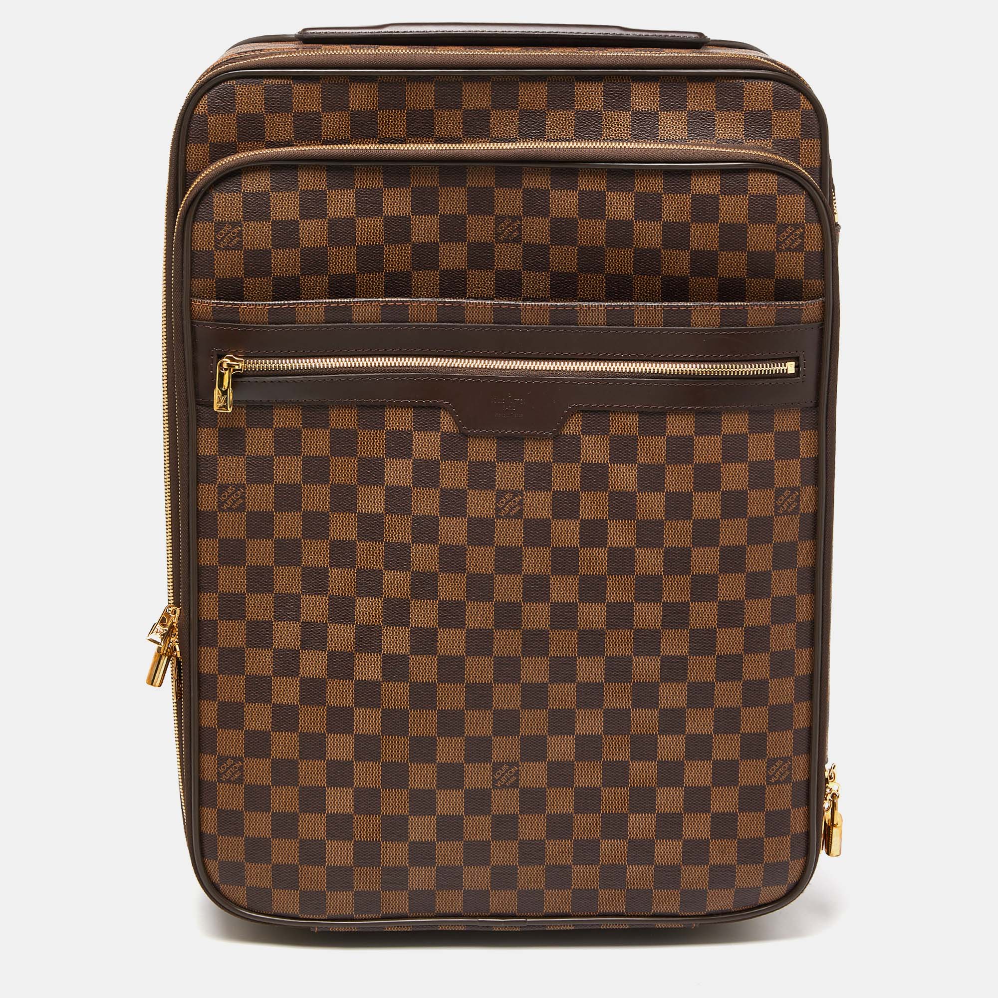 Suitcases  The Luxury Closet Louis Vuitton Damier Ebene Canvas Business Pegase Legere 55 Luggage