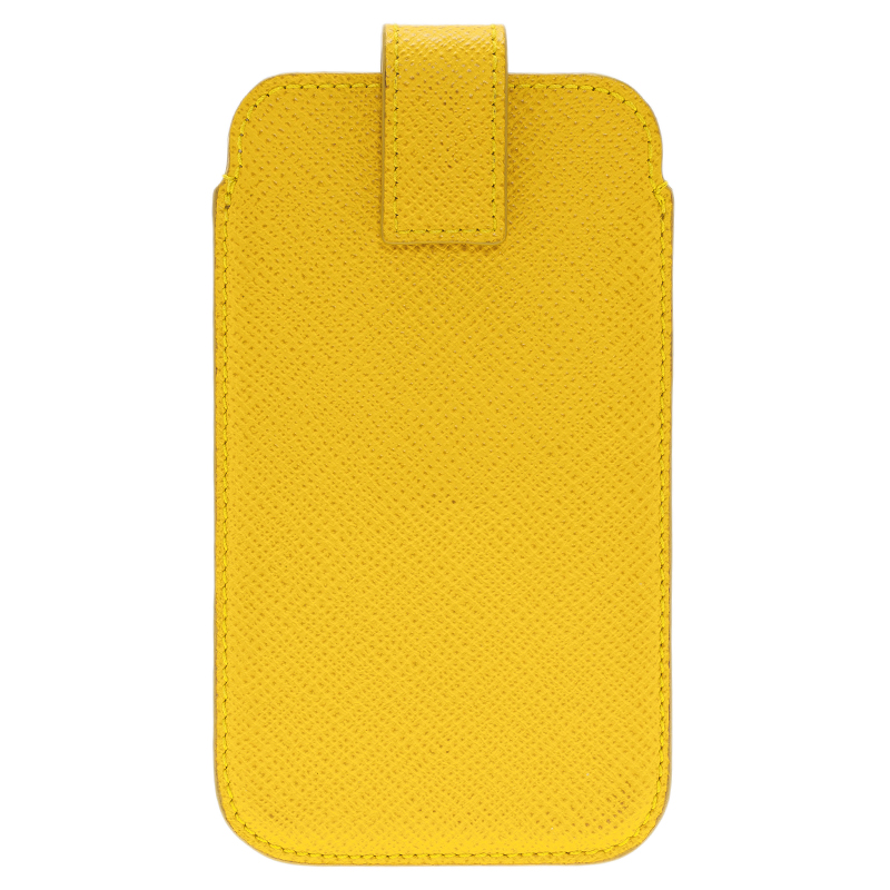 Luggage Accessories  The Luxury Closet Smythson Yellow Leather Phone Case