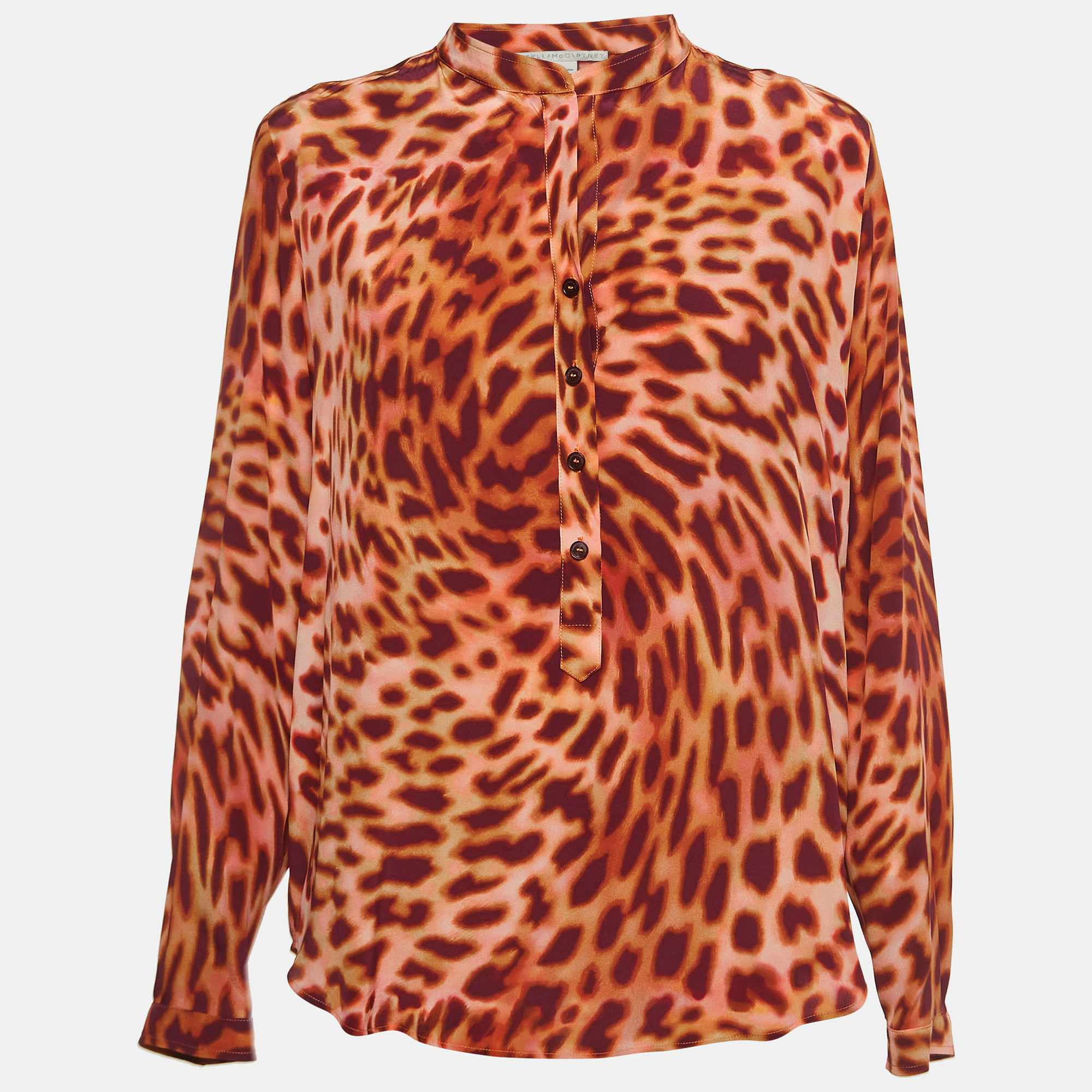 Stella McCartney Multicolor Print Silk Buttoned Shirt Blouse M