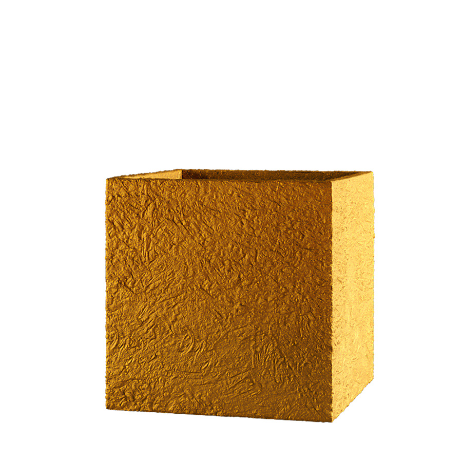 Кашпо CONCRETIKA CUBE GOLD MAX 40x40x40