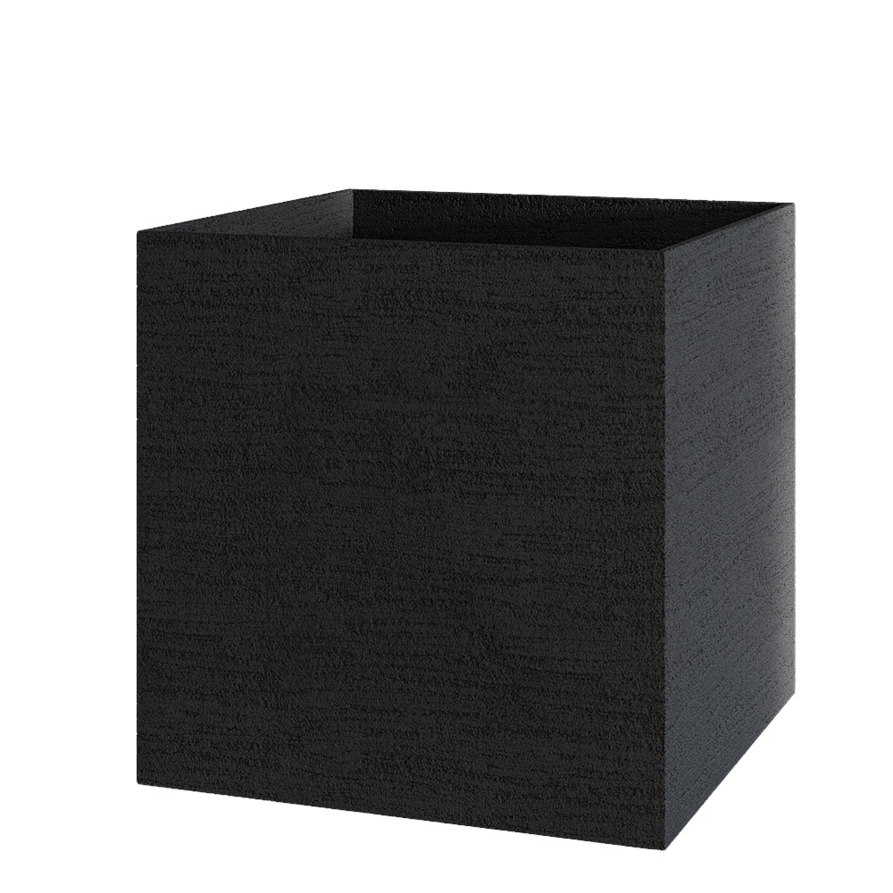 Кашпо CONCRETIKA CUBE EROSIA BLACK 100x100x100