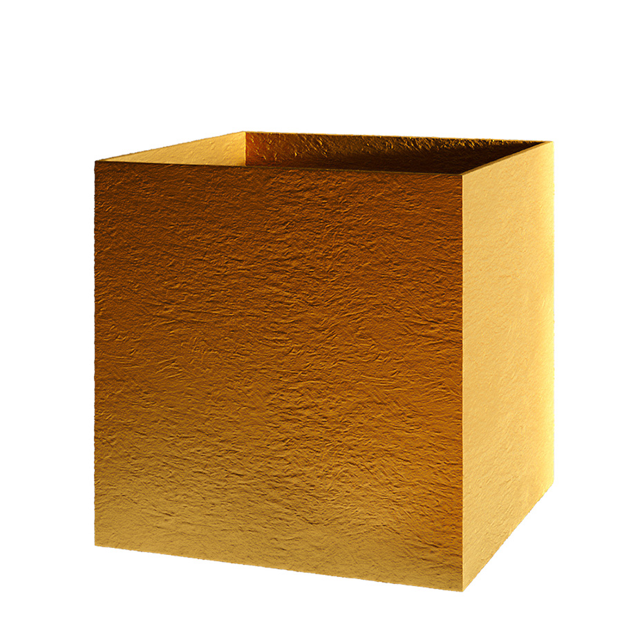 Кашпо CONCRETIKA CUBE GOLD MAX 50x50x50