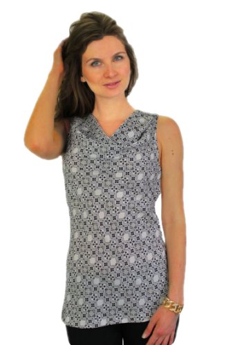 Harve Benard Womens Diamond Sleeveless Blouse