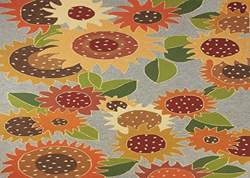 Maret Hensick PP-MH001E Sunflower Impression Rug, 5 x 7 ft.
