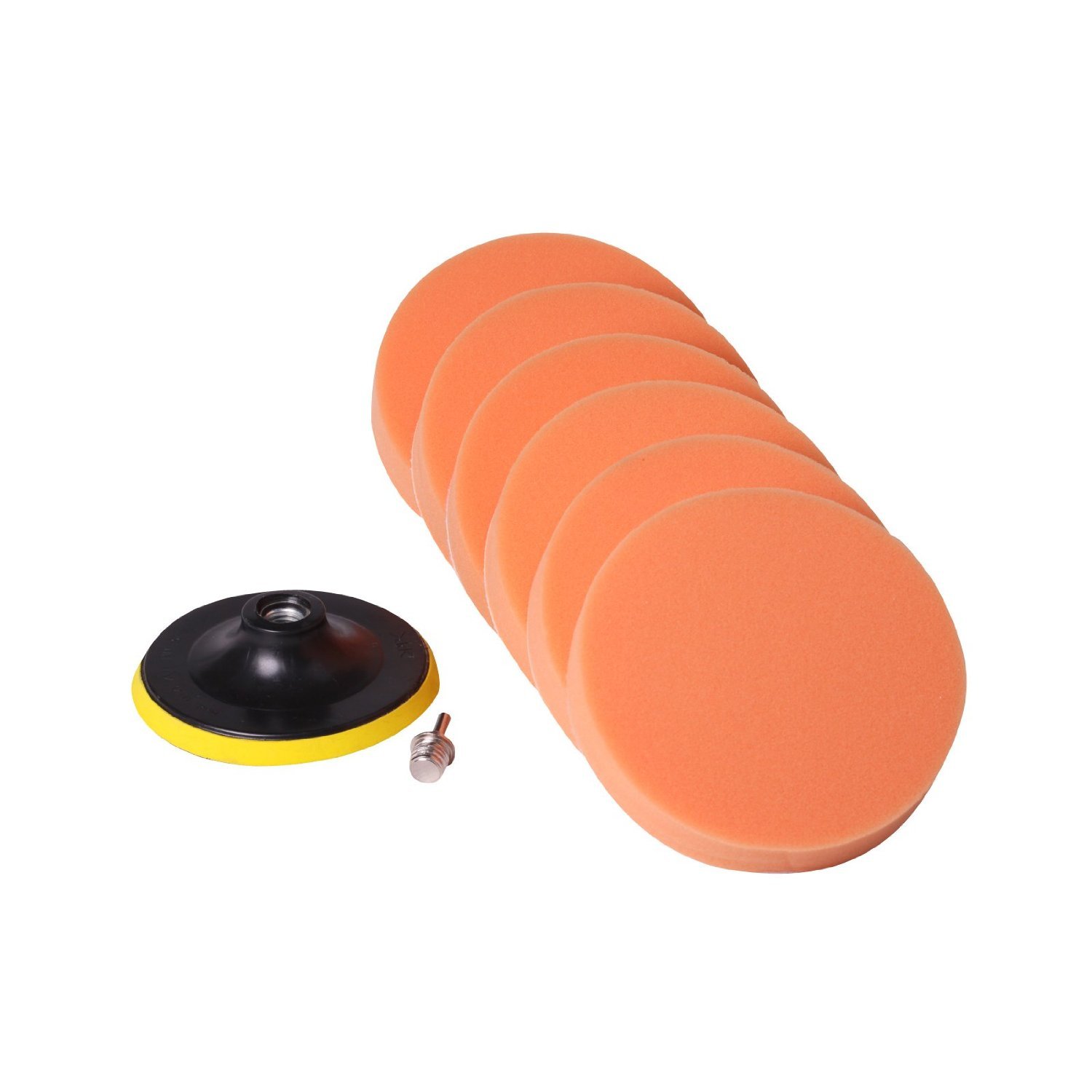 6 Pcs Polishing Pad+M14 Thread Grip Backing Pad+Drill Adapter Set ---5 (125mm) Kit