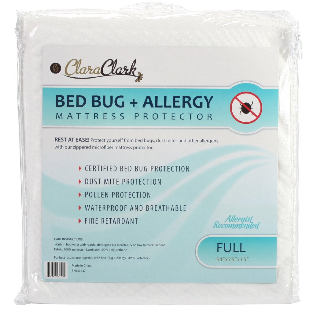 Clara Clark Hypoallergenic 100% Waterproof Washable Fire Retardant Mattress Cover, Protects From Bed Bugs, Dust Mites, Pollen, Mold And Fungus, Great for Asthma, Eczema And Allergy Sufferers, Available In 5 Sizes, Fits Mattresses Up To 15 Thick