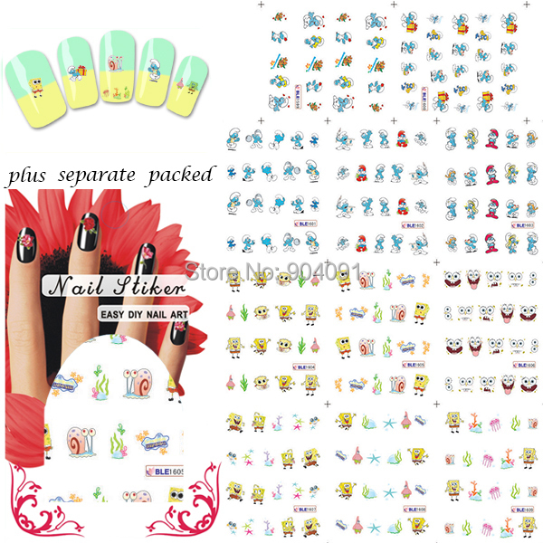  Наклейки для ногтей 90sheet/spongebob + A10034