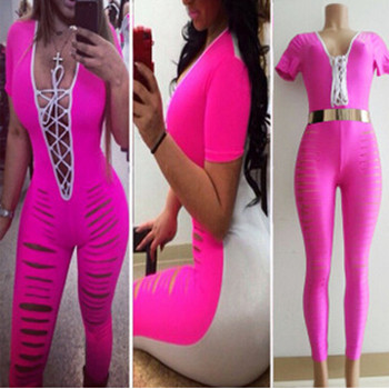 Женский комбинезон Cut out jumpsuit Macacao 4135 bodysuit