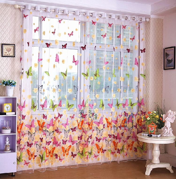 Занавеска Lansier  butterflies window tulle curtain