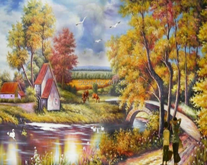   Nazya Oem 3d diy 40 x 50 Autumn hut