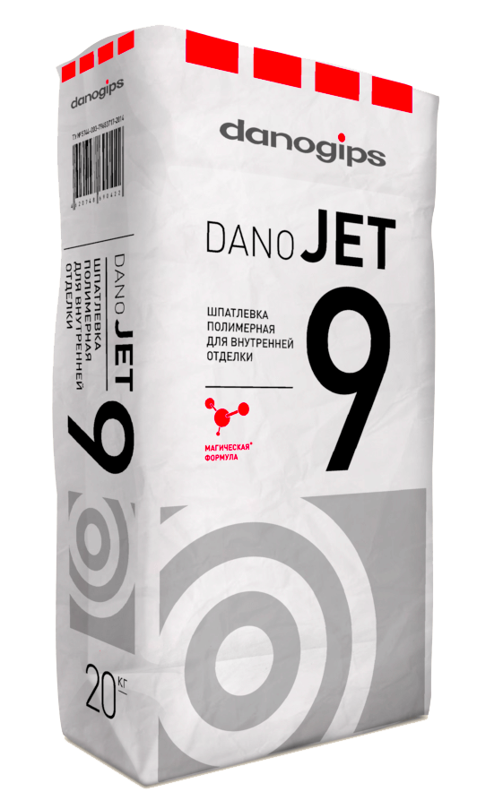 Сухие шпатлевки  ГдеМатериал Danogips Dano Jet 9 20 кг, Шпатлевка полимерная (белая)