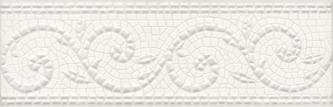 Бордюры керамические Бордюр Kerama Marazzi Борсари HGD\A127\12103R орнамент обрезной серый 25х8 см