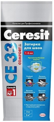 Ceresit СЕ 33 Comfort 01, 2 кг, Затирка с противогрибковым эффектом