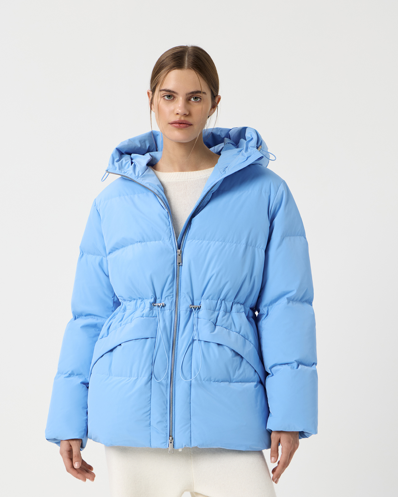 2MOOD Ski Club Спортивный пуховик голубого цвета с капюшоном