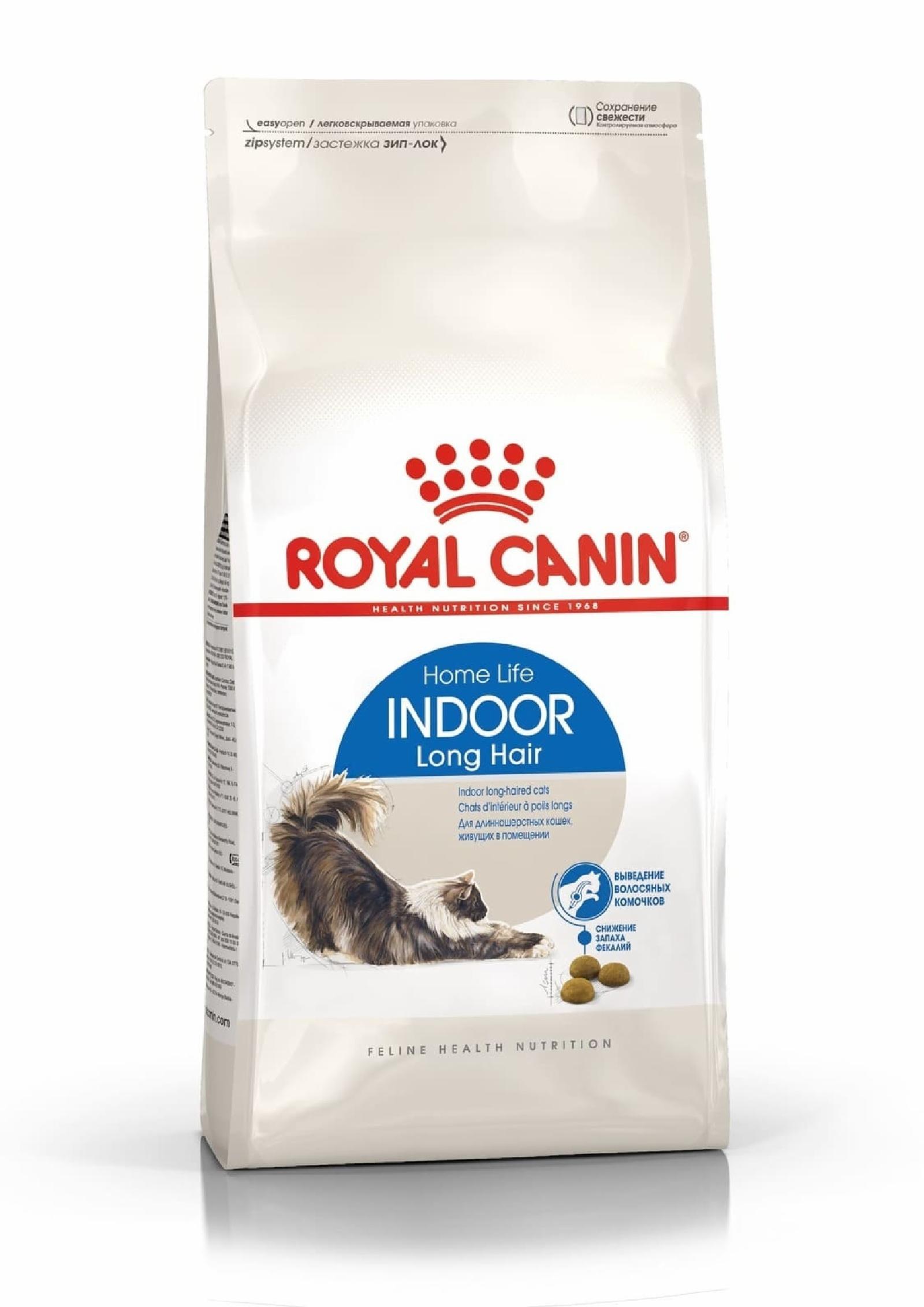 Royal Canin корм сухой сбалансированный для взрослых длинношерстных кошек, живущих в помещении, Indoor Long Hair (400 г)