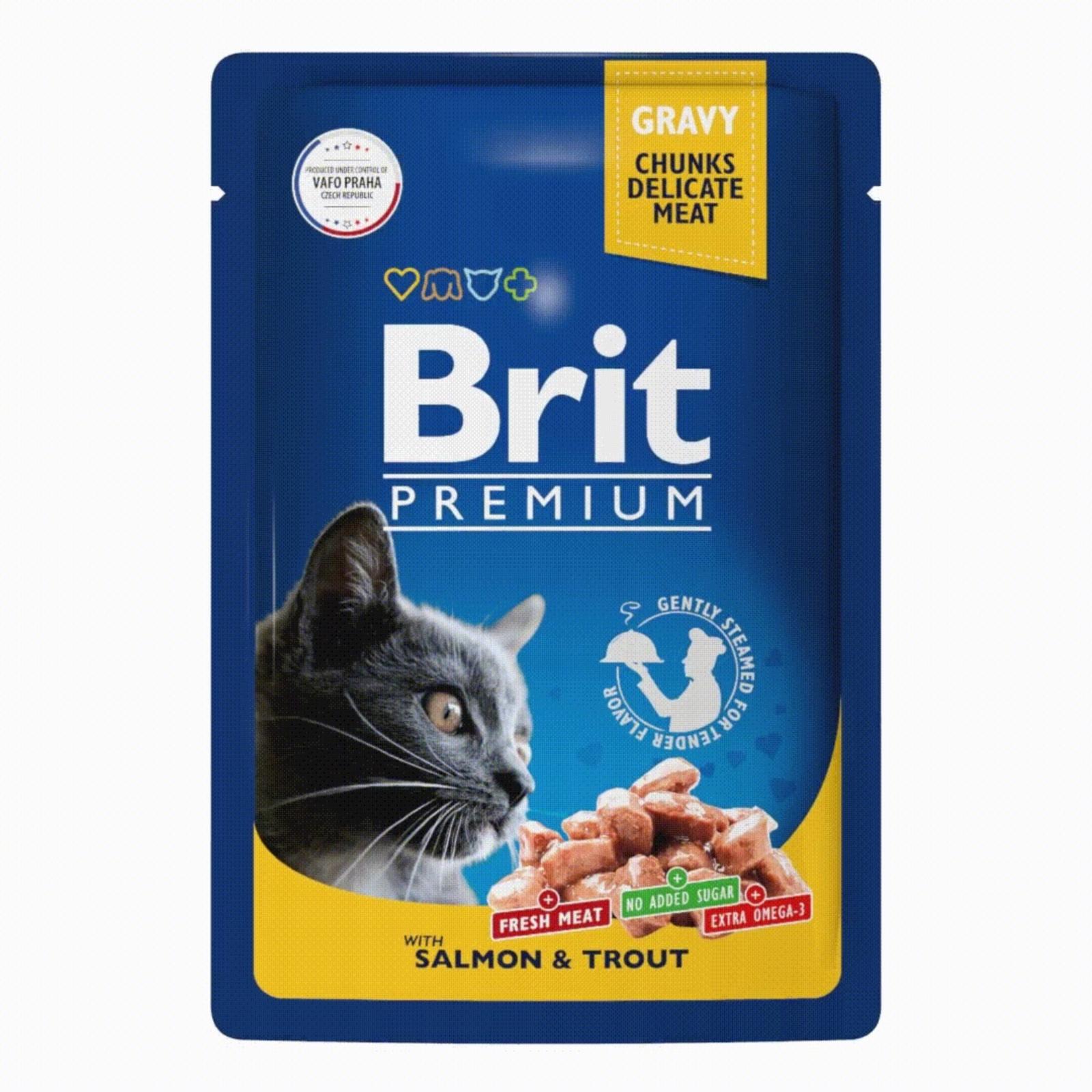   Petshop Brit пауч для взрослых кошек с  лососем и форелью (85 г)