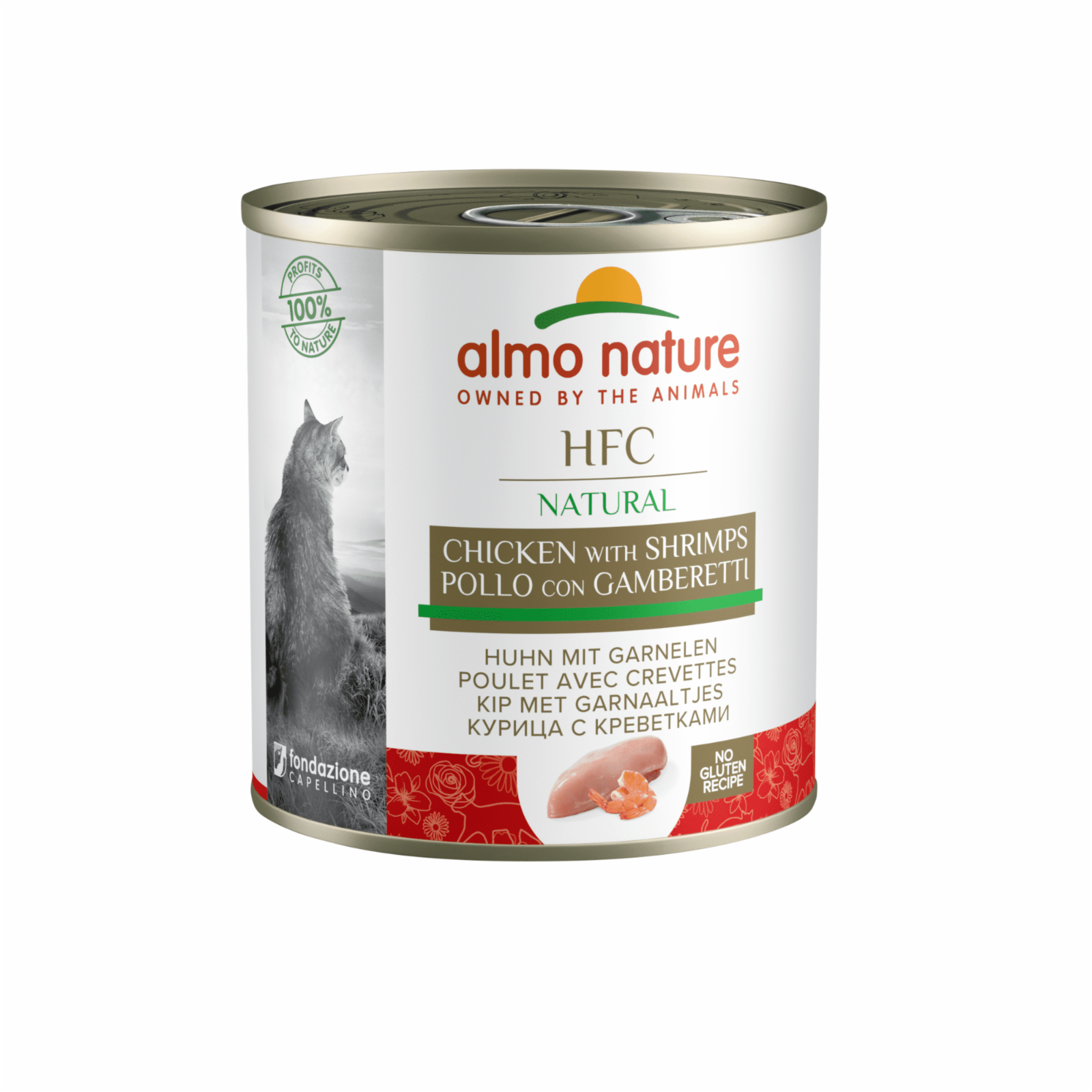  Almo Nature консервы консервы для кошек, с курицей и креветками (12шт х 280 г)